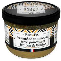 Velouté de PDT, poireaux et jambon de Vendée