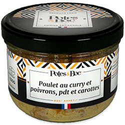 Poulet curry et poivrons, pdt et carottes 